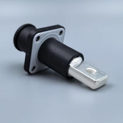 Black Waterproof Sockets UL TUV Energy Storage Power Connector 250A Threaded Copper Bar