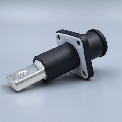 Black Waterproof Sockets UL TUV Energy Storage Power Connector 250A Threaded Copper Bar