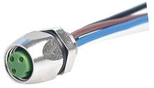 IP67 M8 Connector Front Install Female 3P Shield 1.0m Cable Length