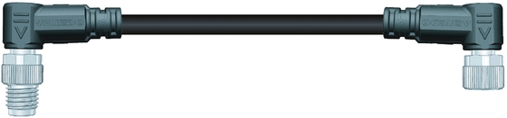 IP67 M8 Bağlantı Harni Double End Precast Wire Harni Shield Erkek Bend / Kadın Bend 4P Anti-Slag 5m